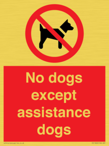 No dogs except assistance dogs